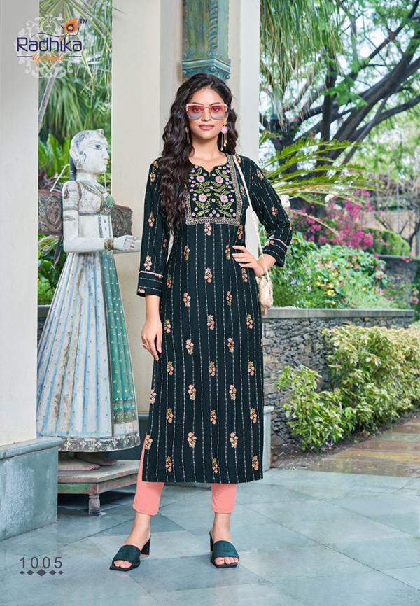 Radhika Princess 1 Festive Wear Rayon Embroidery Kurti Collection